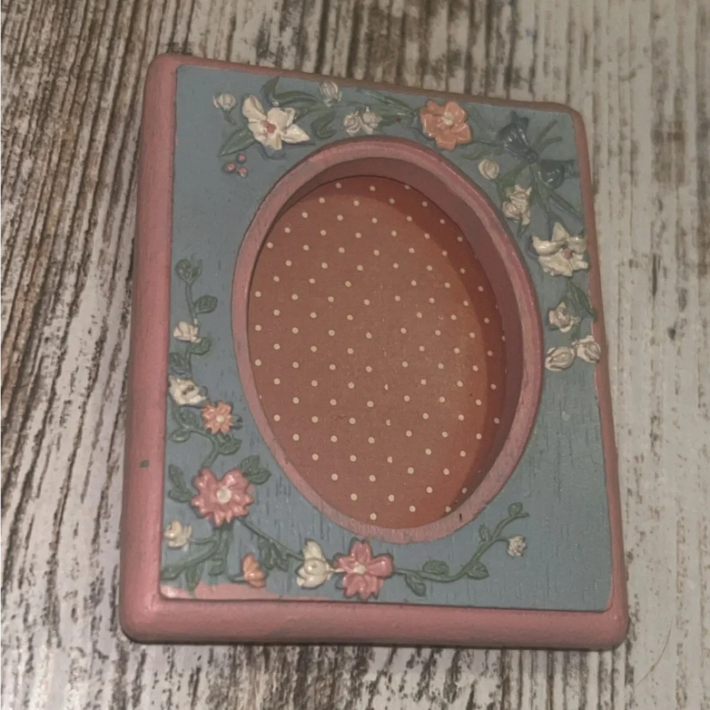 Vintage mini Floral pink and blue photo frame magnet #cottagecore #fairycore
